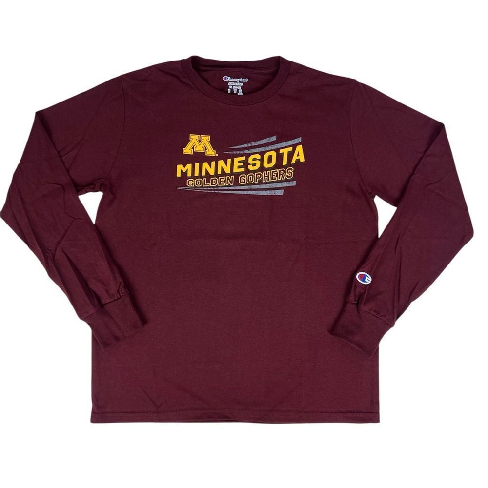 Champion Minnesota Golden Gophers NCAA Kids Maroon Long Sleeve Tee Youth Large